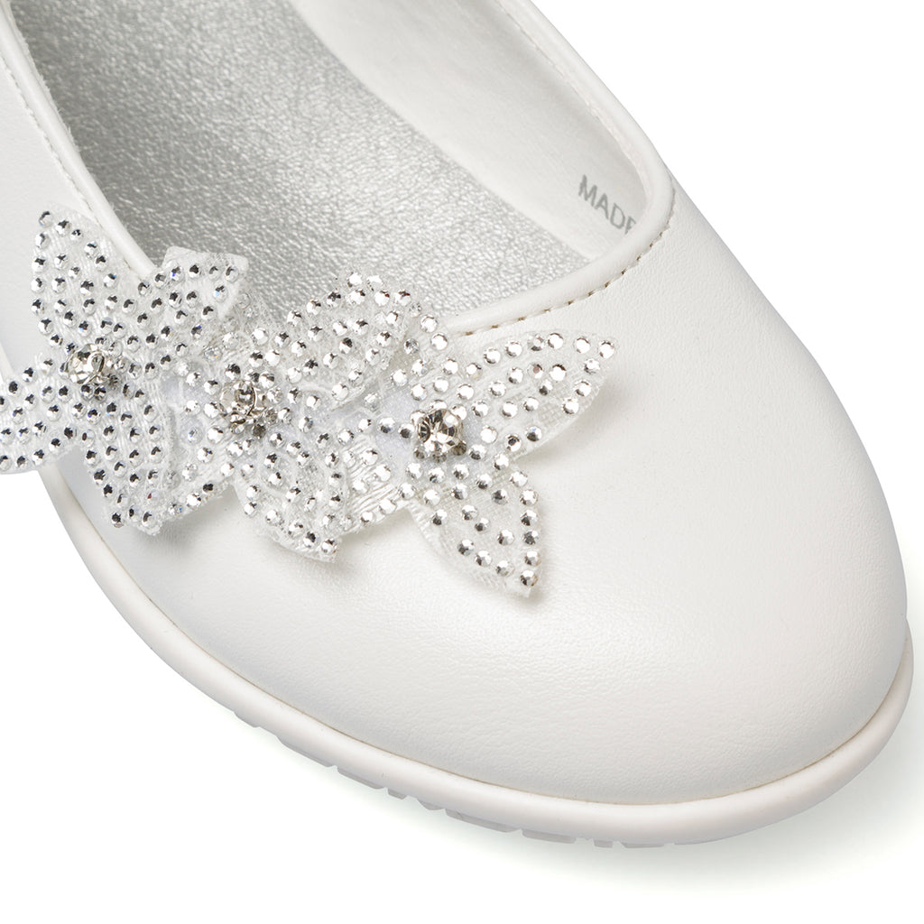 Ballerine bianche da bambina con strass Le scarpe di Alice