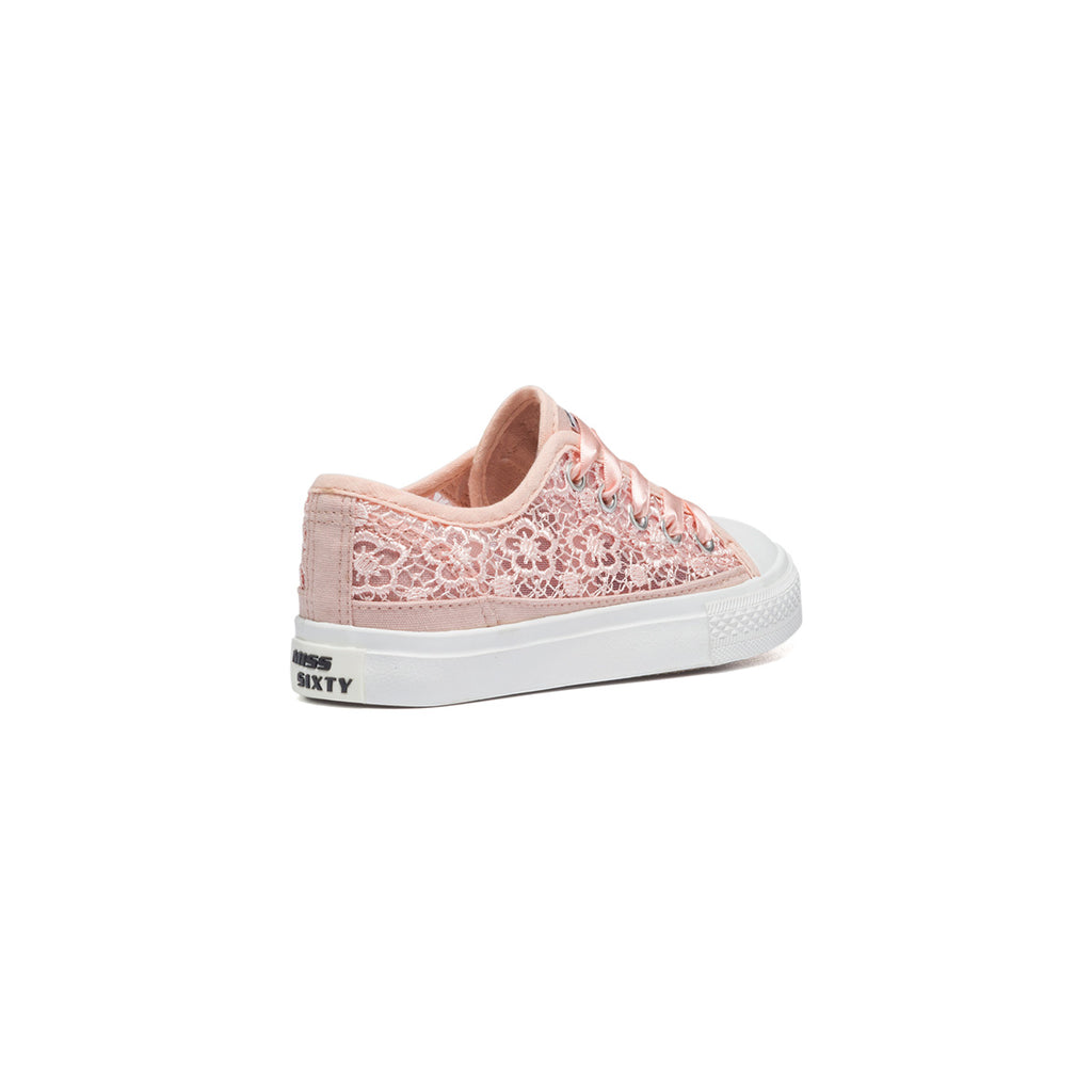 Sneakers rosa in tessuto con lacci in raso Miss Sixty