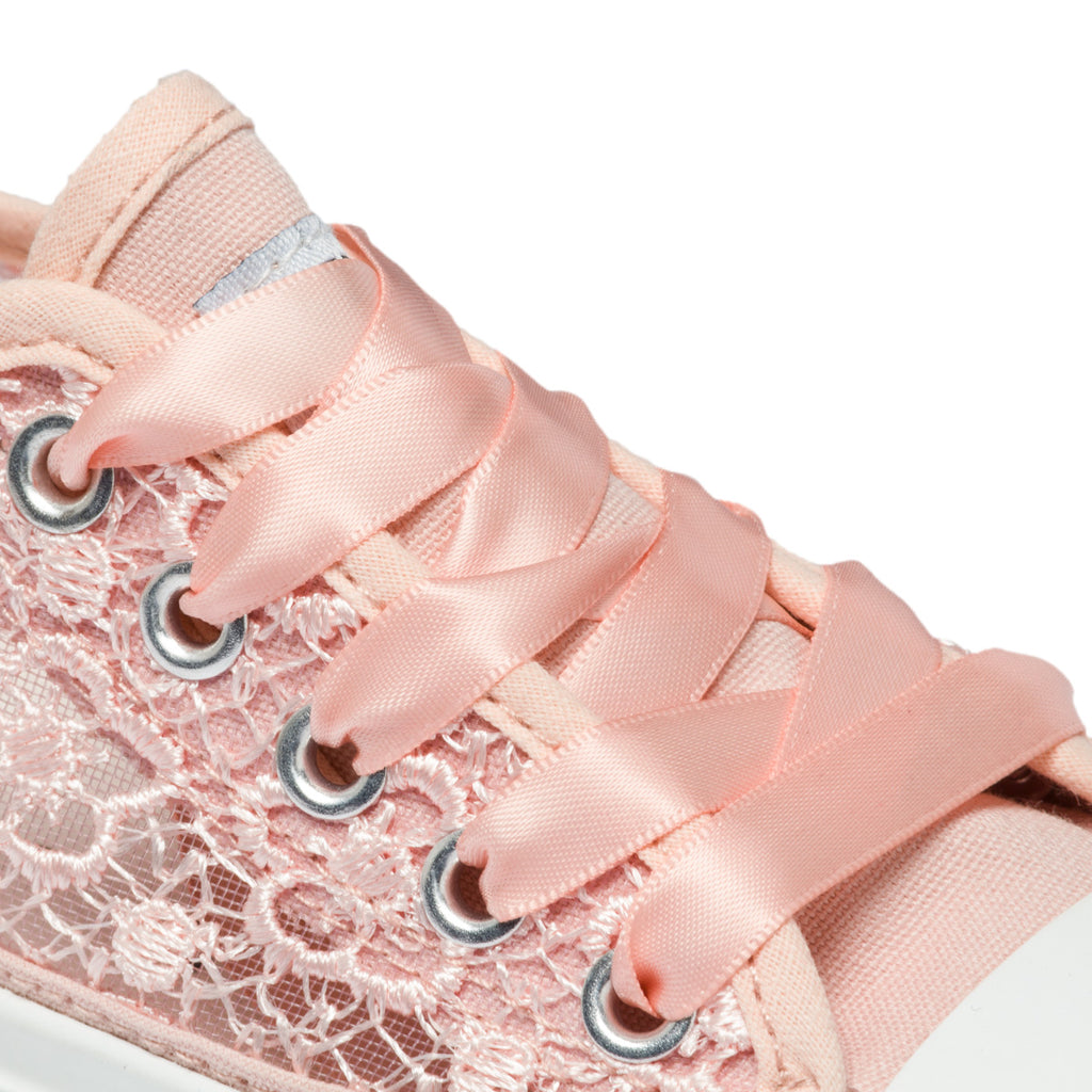 Sneakers rosa in tessuto con lacci in raso Miss Sixty