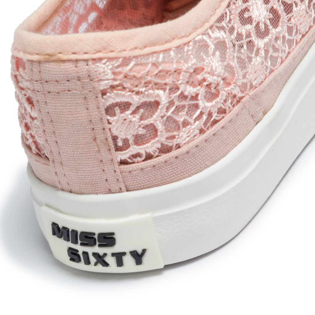 Sneakers rosa in tessuto con lacci in raso Miss Sixty