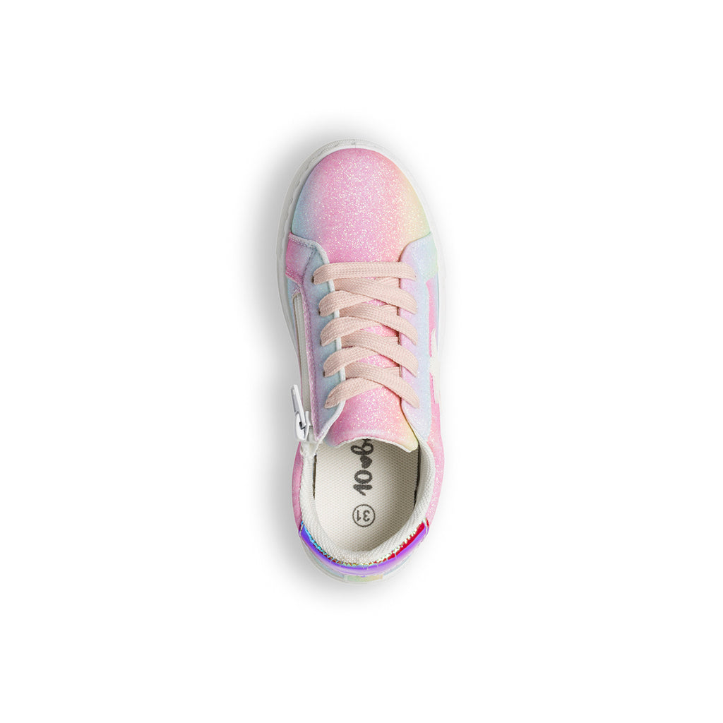 Sneakers multicolore effetto glitterato con dettaglio laminato sul tallone 10 Baci