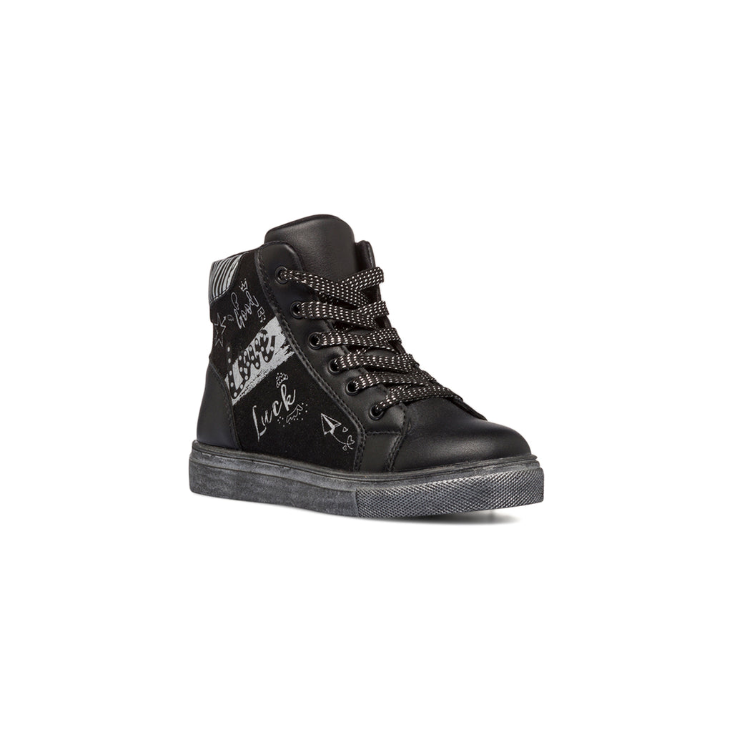 Sneakers alte nere da bambina con zip 10 Baci