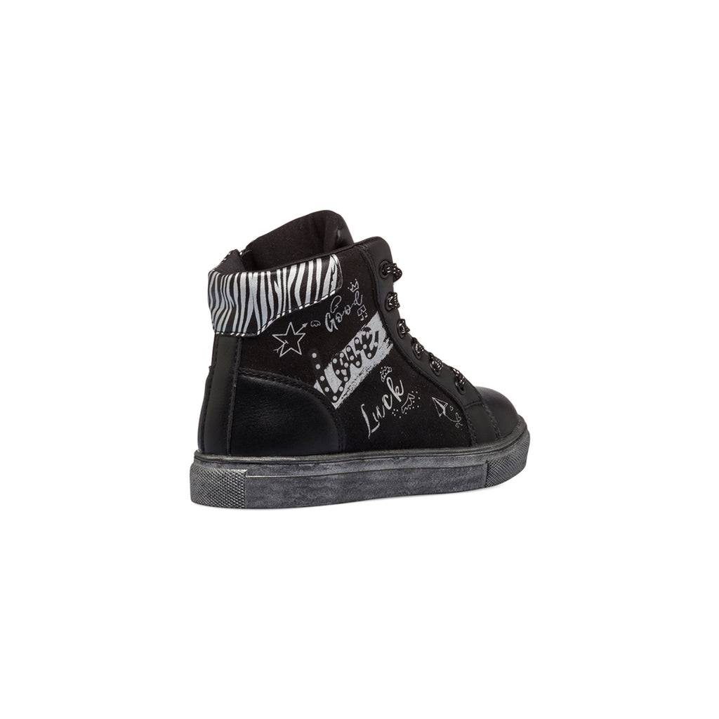 Sneakers alte nere da bambina con zip 10 Baci