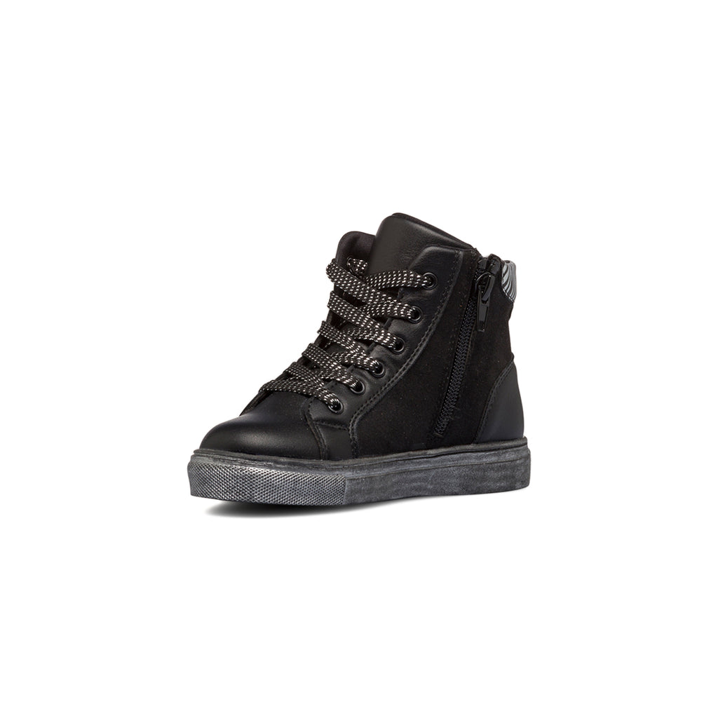 Sneakers alte nere da bambina con zip 10 Baci