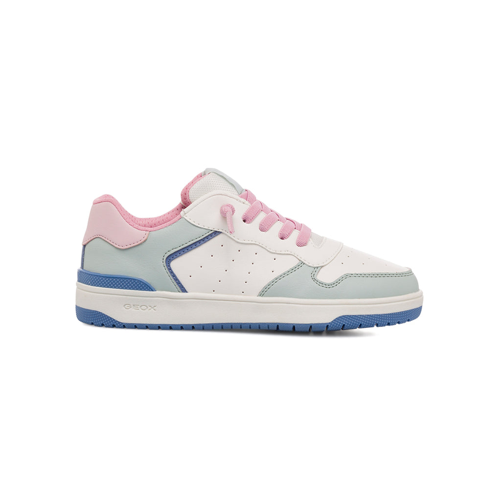 Sneakers traspiranti bianche con dettagli multicolore da ragazza Geox Washiba