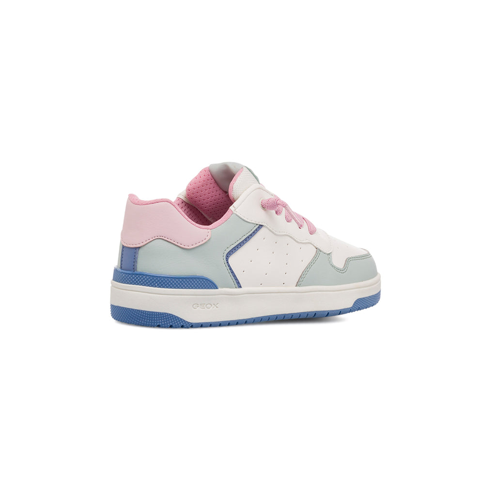 Sneakers traspiranti bianche con dettagli multicolore da ragazza Geox Washiba