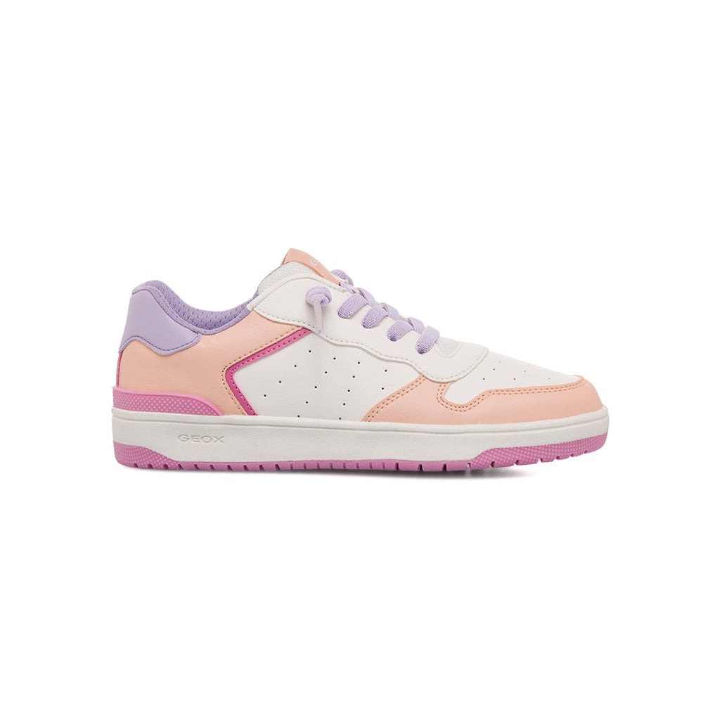 Sneakers traspiranti bianche con dettagli multicolore da ragazza Geox Washiba