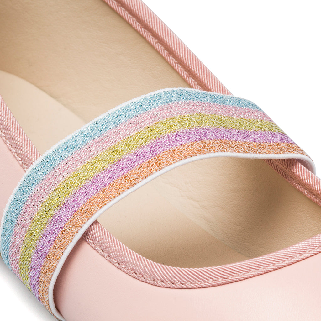 Ballerine rosa con fascia arcobaleno 10 Baci