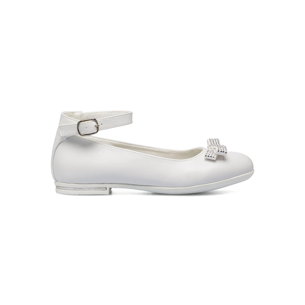 Ballerine bianche con strass sul fiocchetto 10 Baci