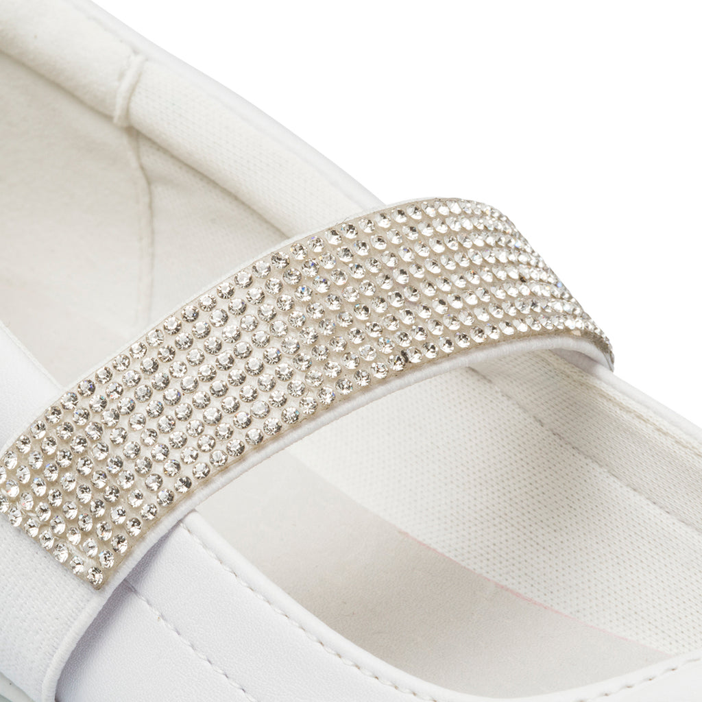 Ballerine bianche con strass 10 Baci