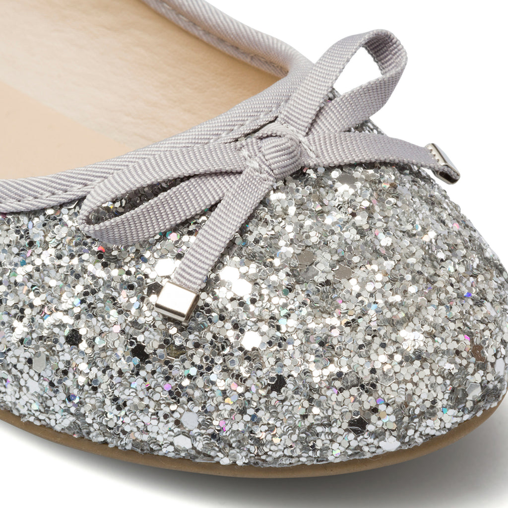 Ballerine argento effetto glitterato 10 Baci