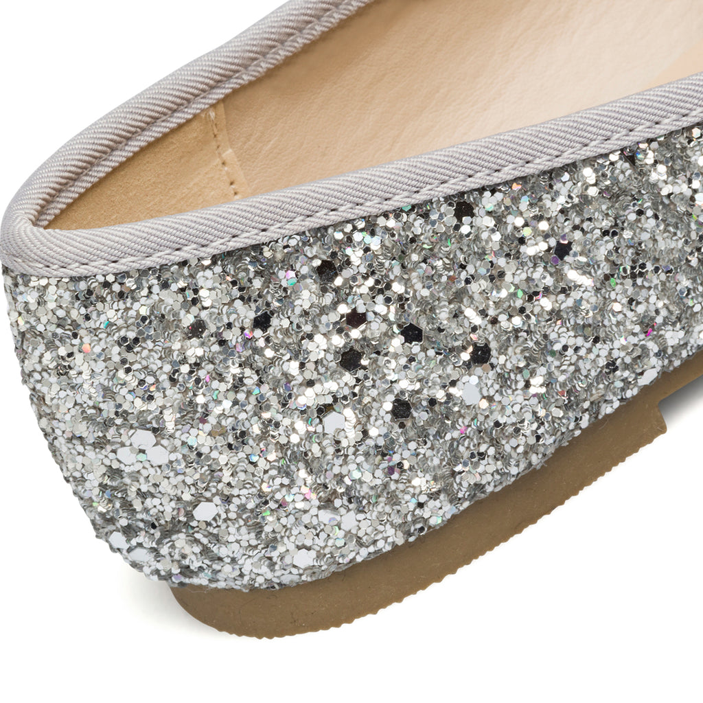 Ballerine argento effetto glitterato 10 Baci