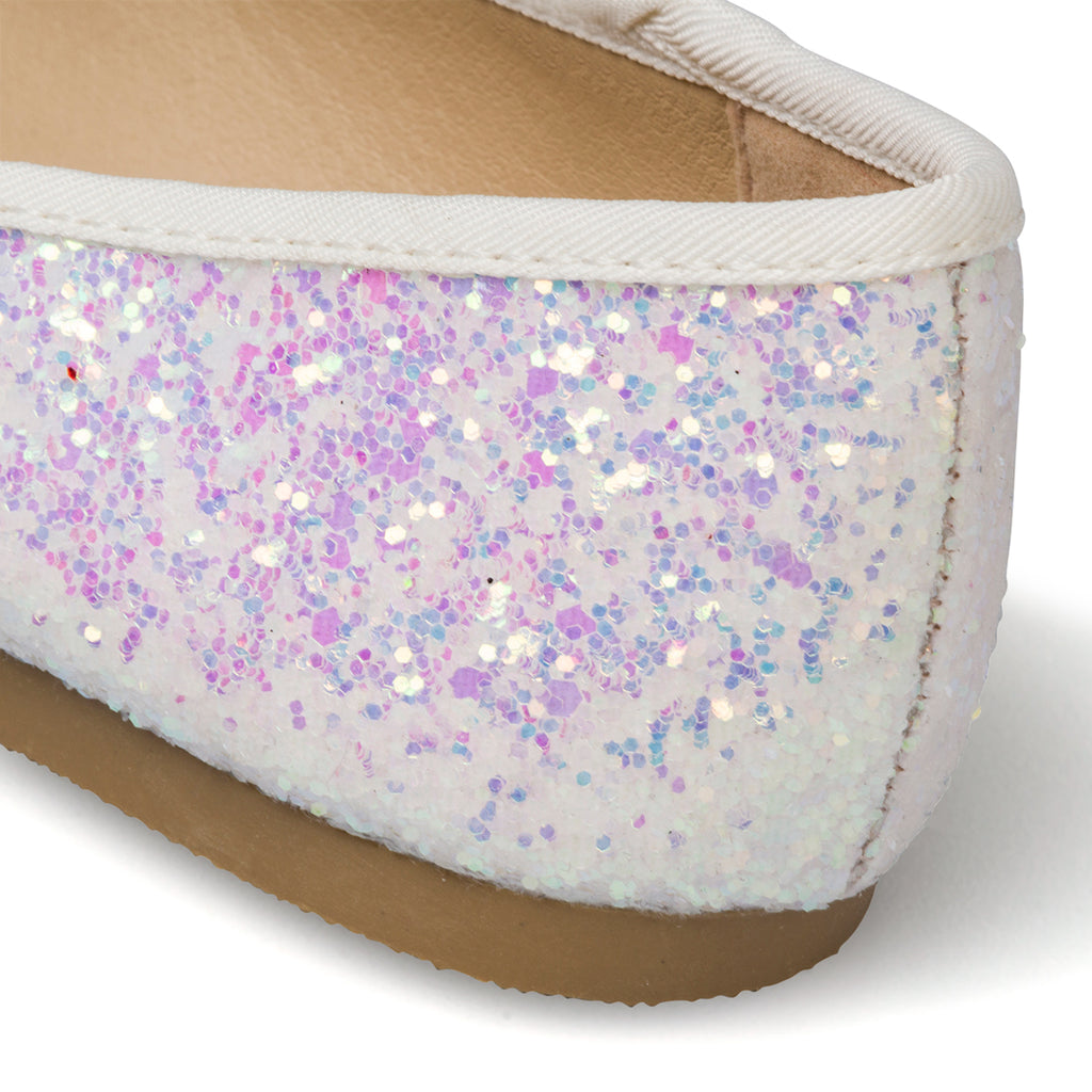 Ballerine bianche da bambina con paillettes Le scarpe di Alice