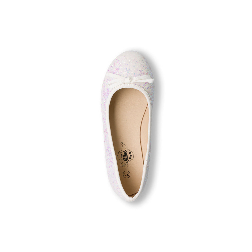 Ballerine bianche da bambina con paillettes Le scarpe di Alice