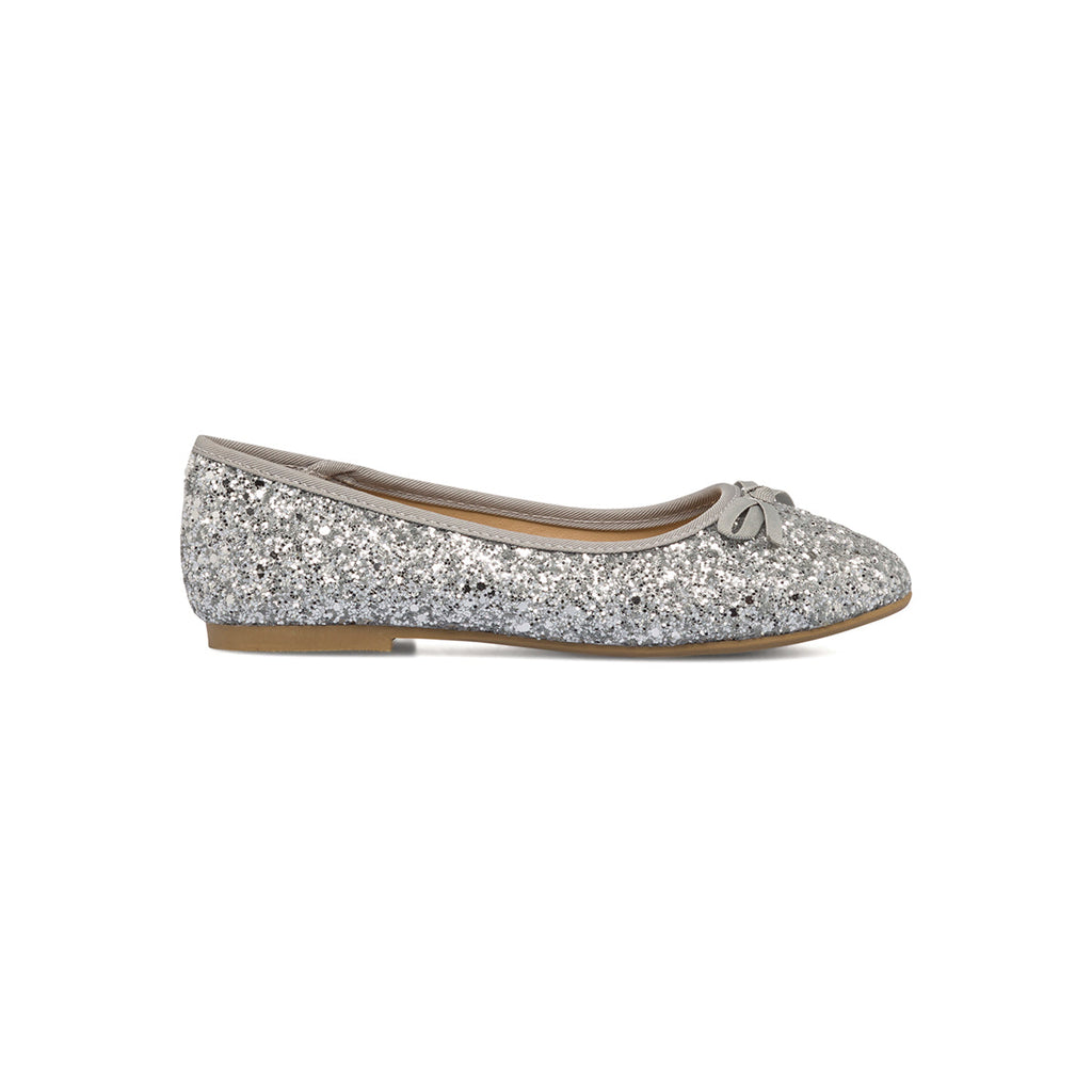 Ballerine argento da bambina con paillettes Le scarpe di Alice