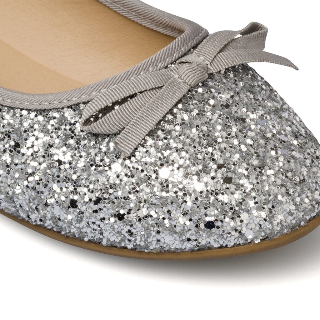 Ballerine argento da bambina con paillettes Le scarpe di Alice