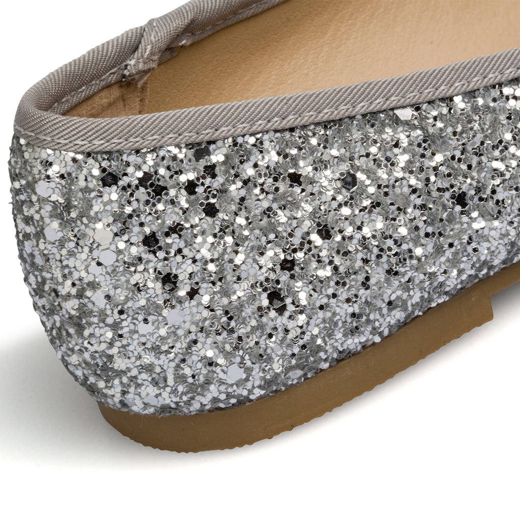 Ballerine argento da bambina con paillettes Le scarpe di Alice