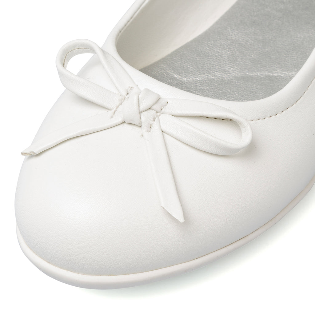 Ballerine bianche da ragazza con strass sul cinturino 10 Baci