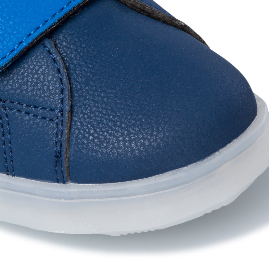 Sneakers blu con luci sulla suola e stampa Bing