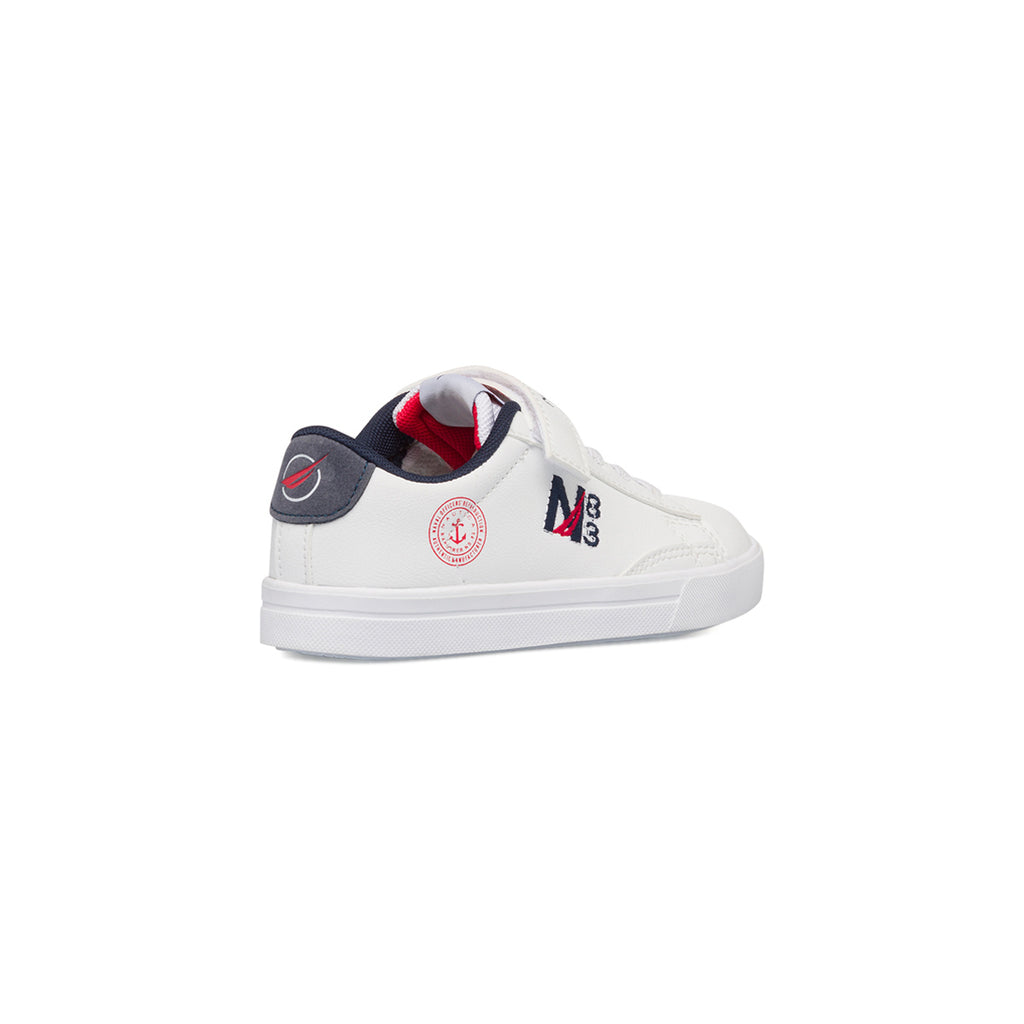 Sneakers bianche da bambino con logo laterale Nautica