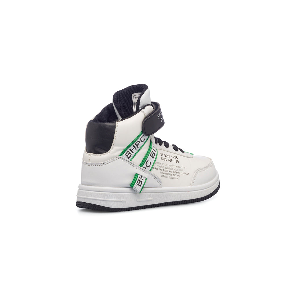 Sneakers alte bianche da bambino con logo laterale Beverly Hills Polo Club