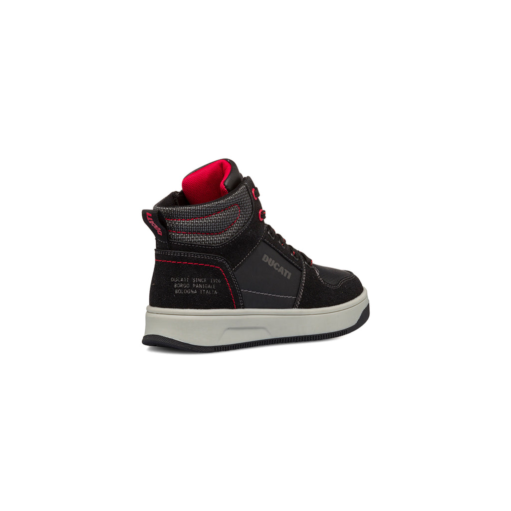 Sneakers alte nere da bambino con dettagli rossi Ducati Spike Mid