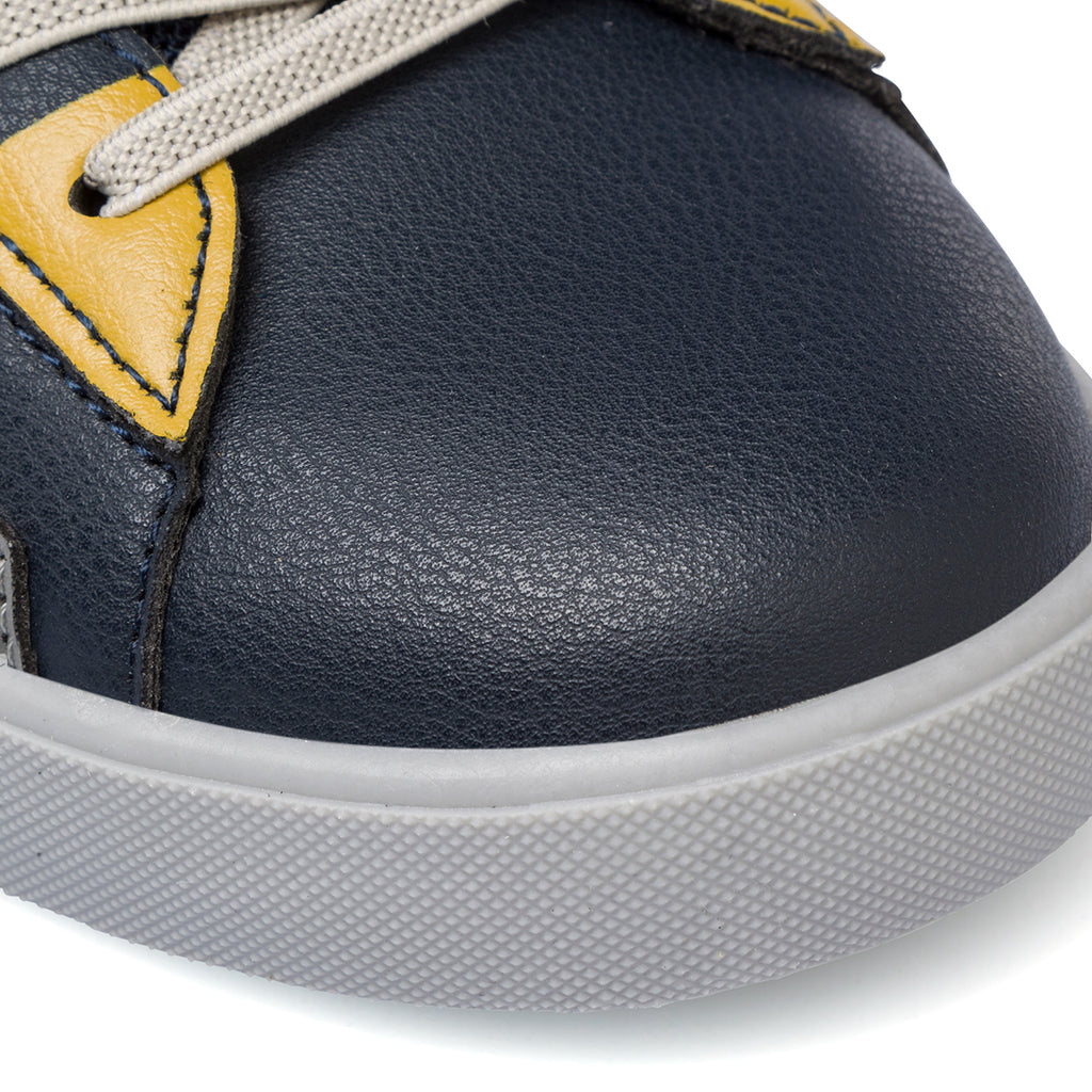 Sneakers alte blu da bambino con velcro, lacci e zip Nautica
