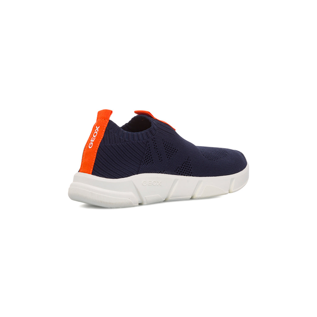 Sneakers slip-on traspiranti blu da ragazzo in tessuto mesh Geox Aril