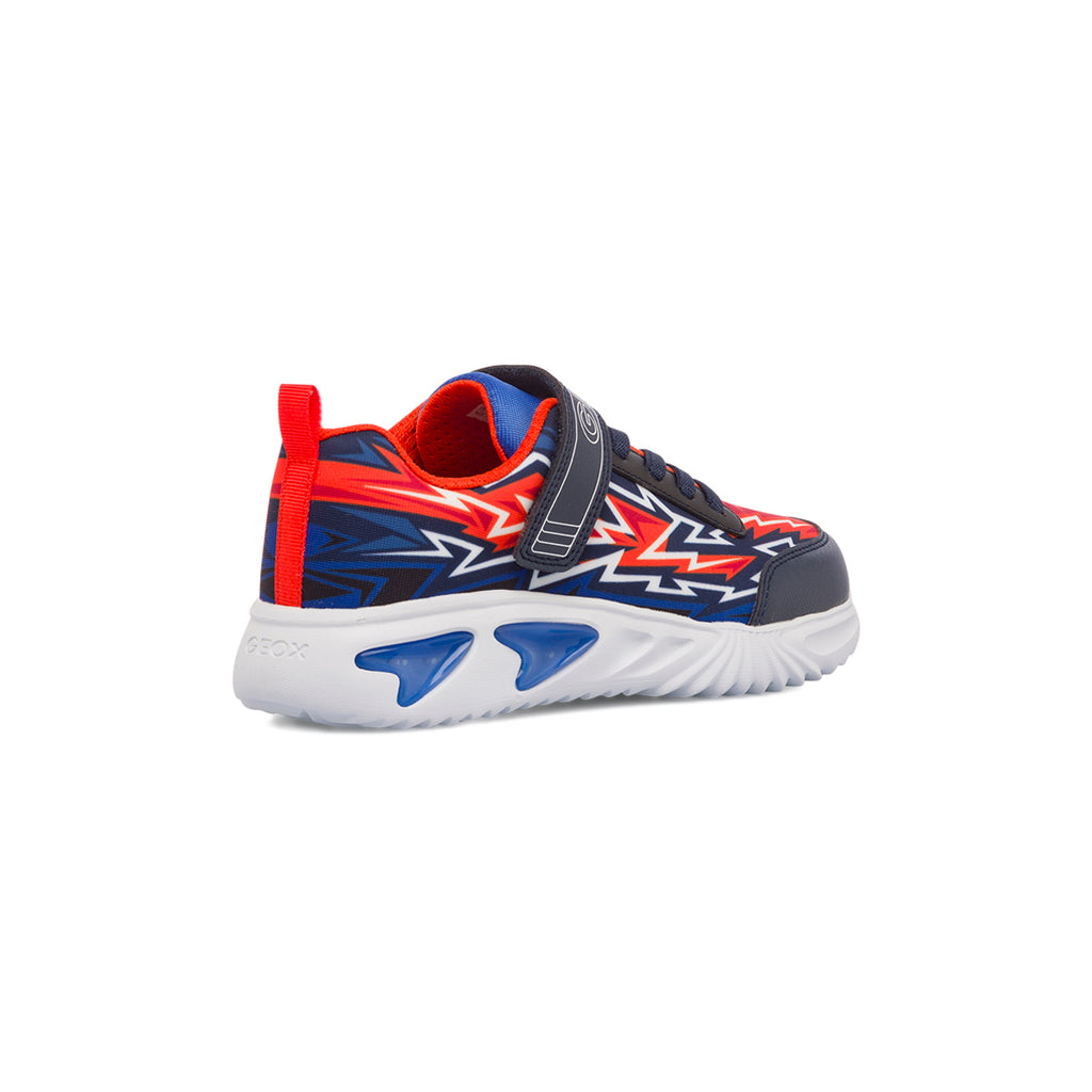 Sneakers traspiranti blu da ragazzo con luci nella suola Geox Assister
