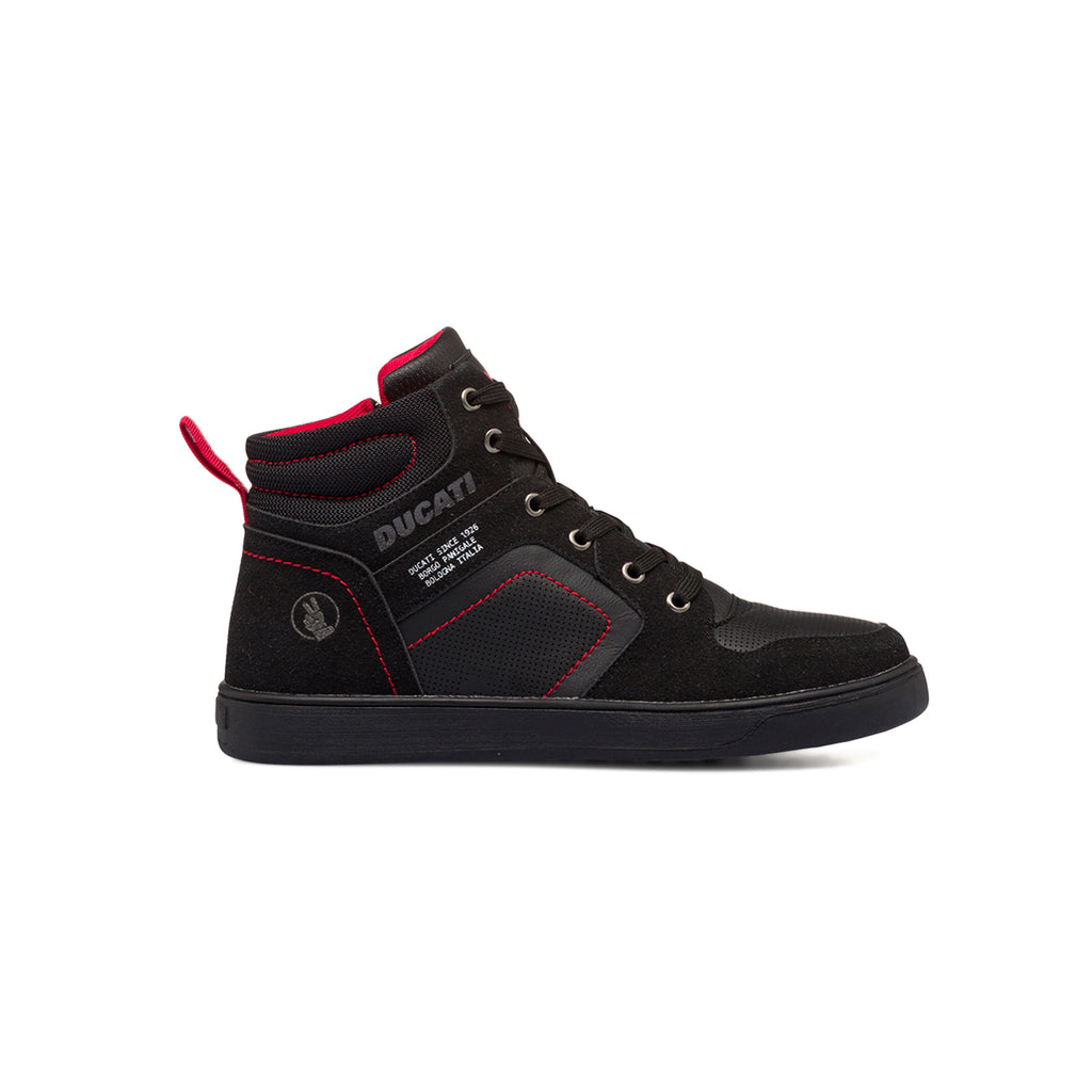 Sneakers alte nere da bambino con dettagli rossi Ducati Abu