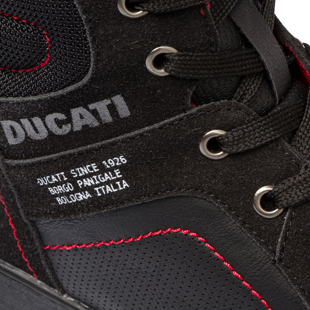 Sneakers alte nere da bambino con dettagli rossi Ducati Abu