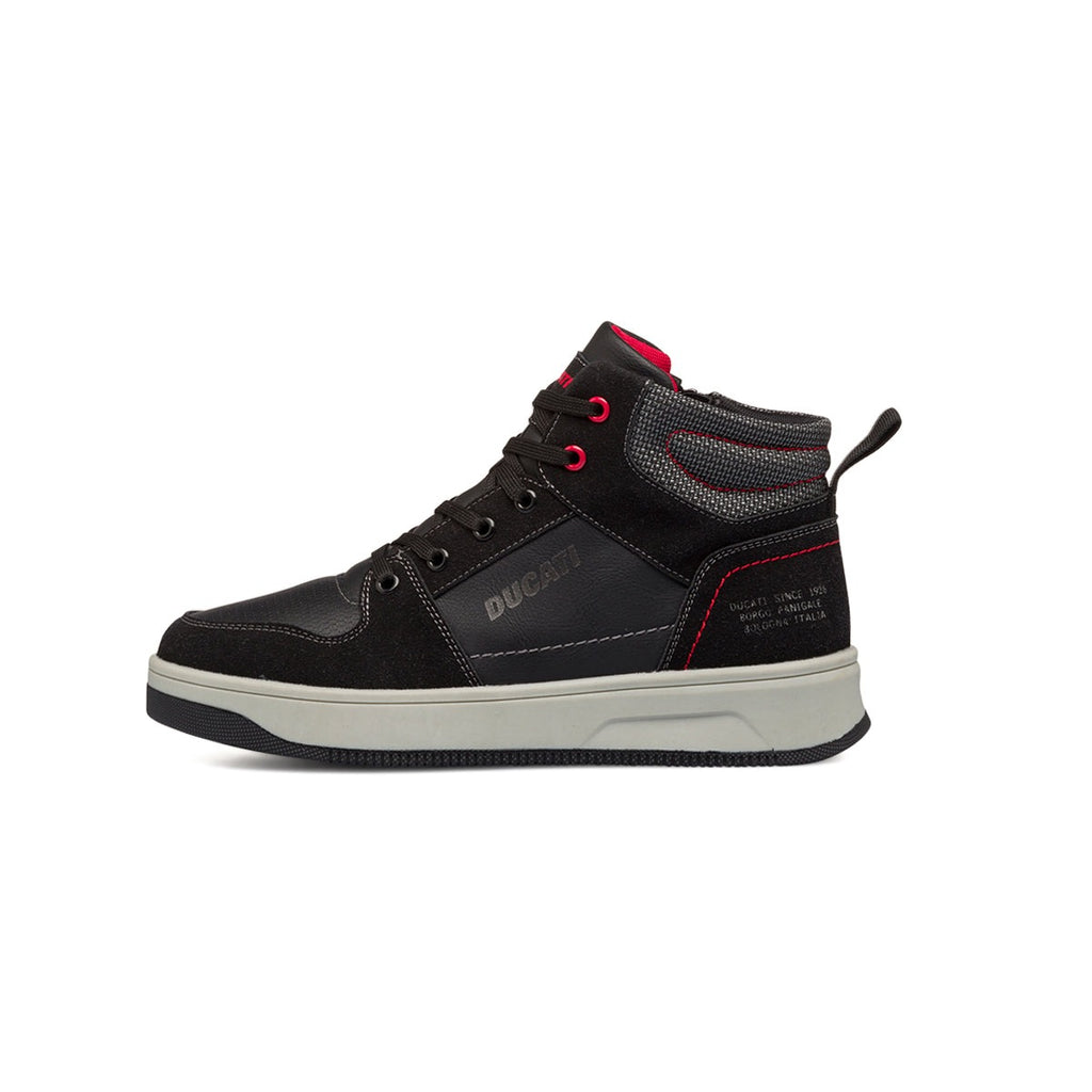 Sneakers alte nere da bambino con dettagli rossi Ducati Spike Mid