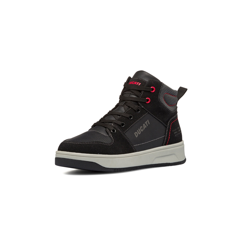 Sneakers alte nere da bambino con dettagli rossi Ducati Spike Mid