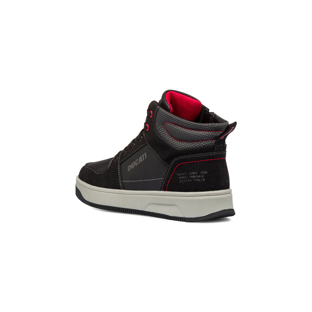 Sneakers alte nere da bambino con dettagli rossi Ducati Spike Mid