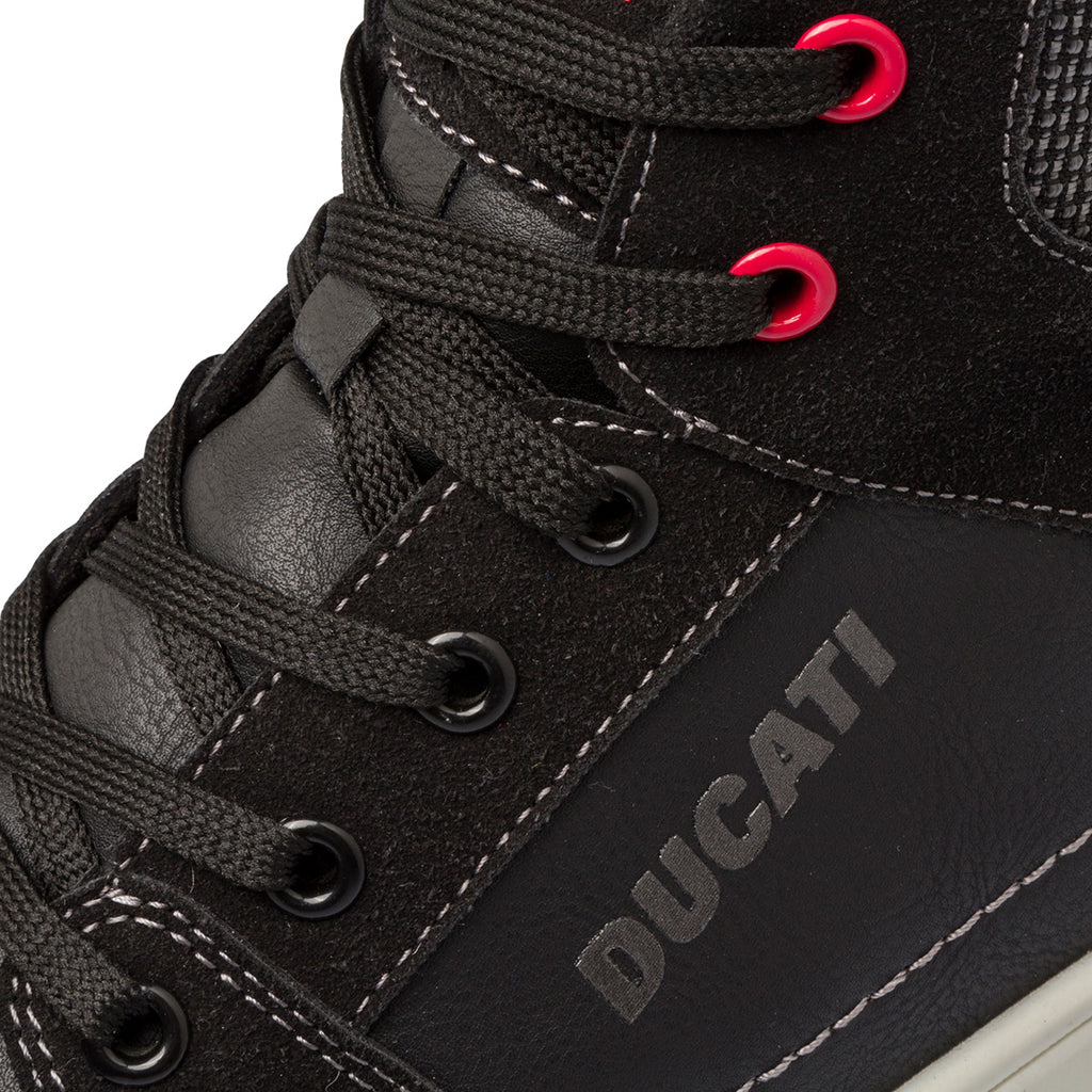 Sneakers alte nere da bambino con dettagli rossi Ducati Spike Mid