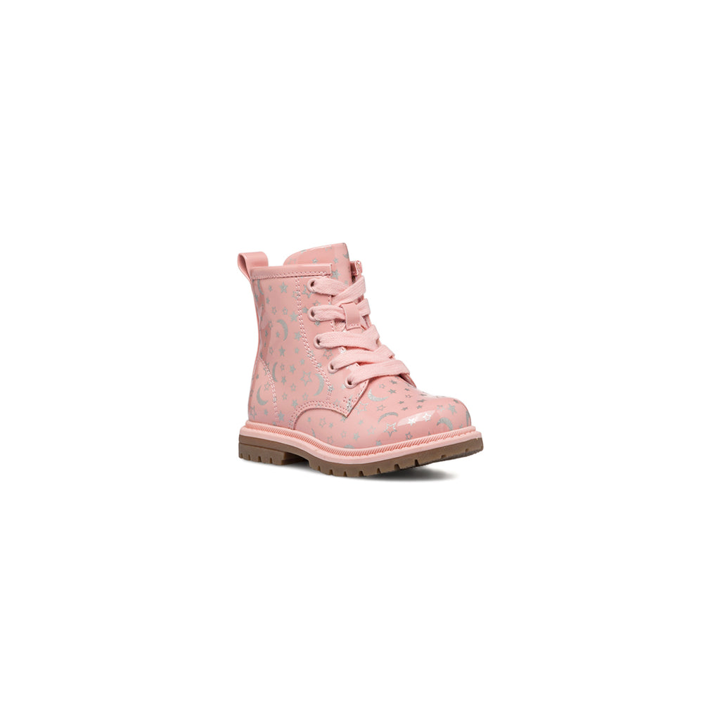 Anfibi rosa in vernice da bambina con zip e stelline Le scarpe di Alice