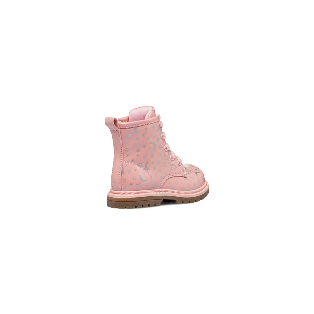 Anfibi rosa in vernice da bambina con zip e stelline Le scarpe di Alice