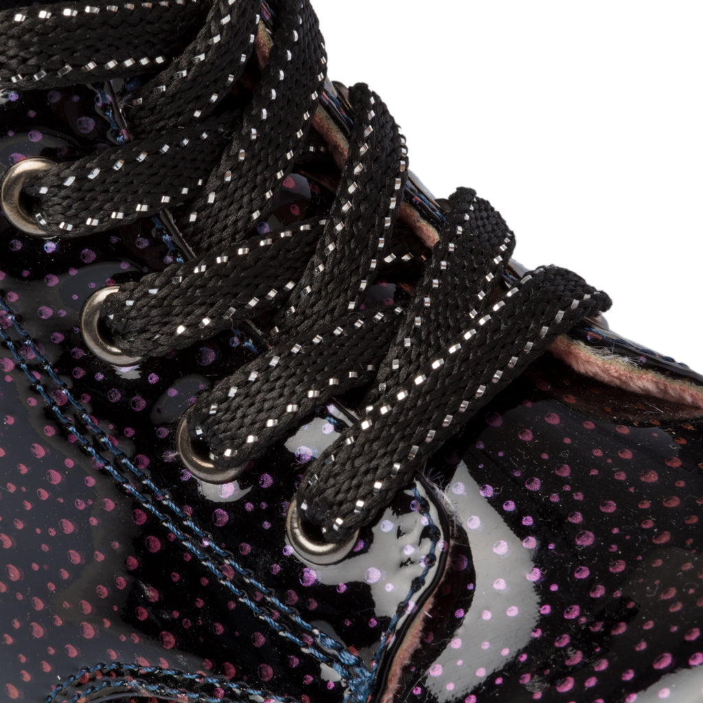 Anfibi neri a pois con maxi-cuore Le scarpe di Alice