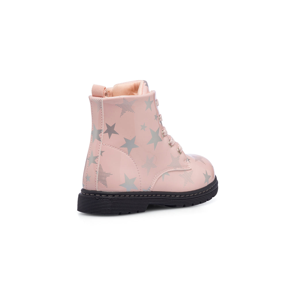 Anfibi rosa effetto vernice da bambina con stelline Le scarpe di Alice