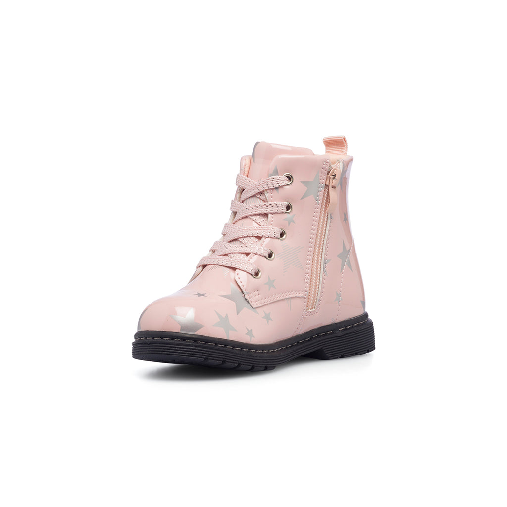 Anfibi rosa effetto vernice da bambina con stelline Le scarpe di Alice