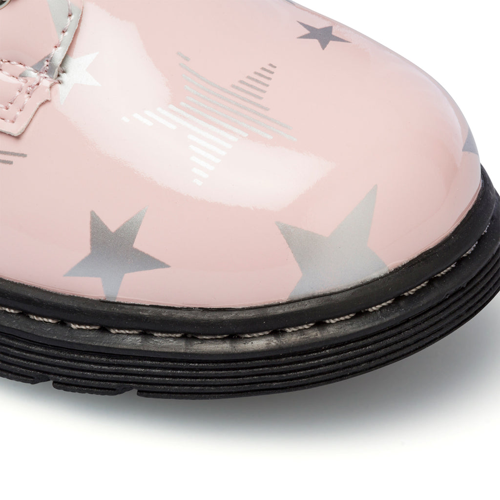 Anfibi rosa effetto vernice da bambina con stelline Le scarpe di Alice