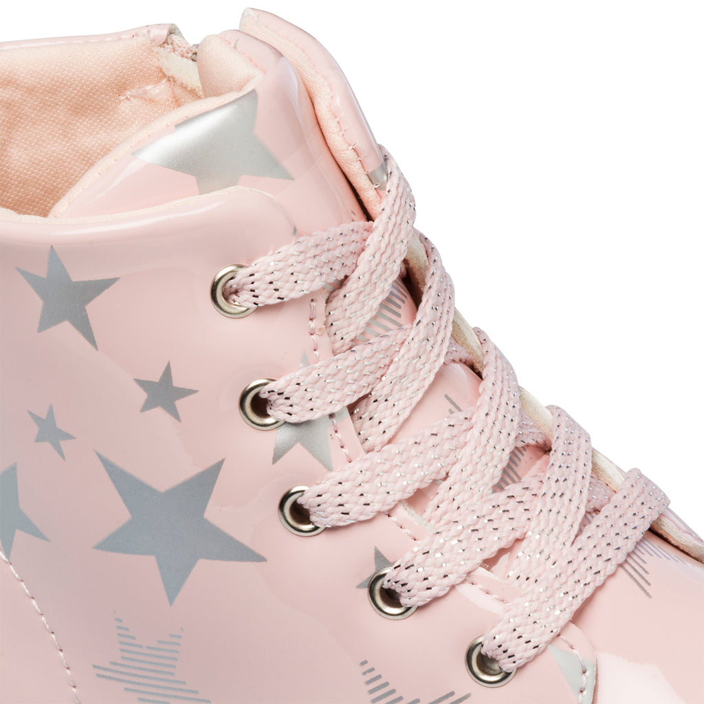 Anfibi rosa effetto vernice da bambina con stelline Le scarpe di Alice