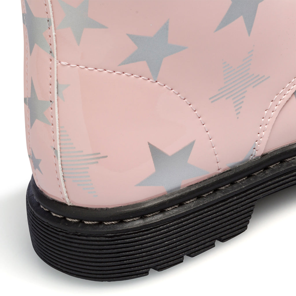 Anfibi rosa effetto vernice da bambina con stelline Le scarpe di Alice