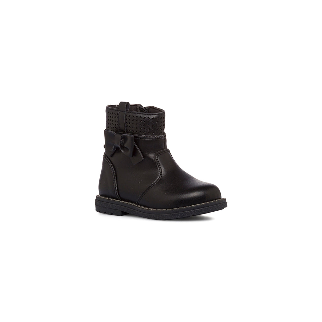 Stivaletti neri da bambina con zip e fiocco Chicco Colonia