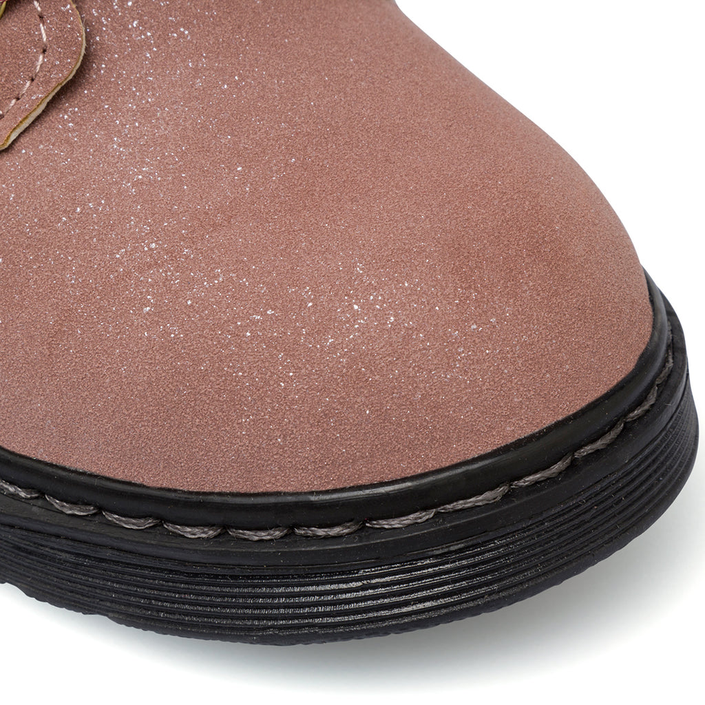 Anfibi rosa scuro da bambina con glitter e pelliccia sintetica Swish Jeans