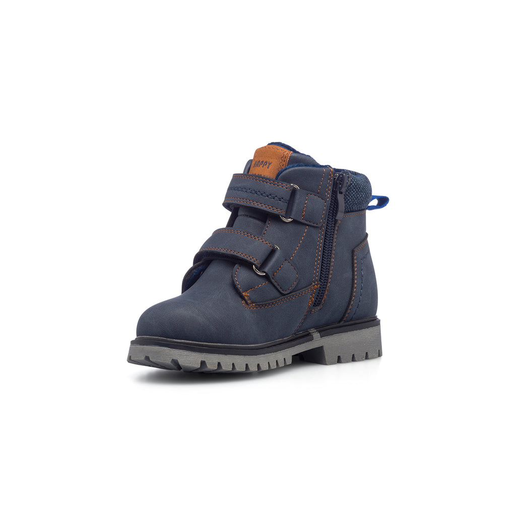 Scarponcini blu da bambino con chiusura in velcro Birilli&Monelli