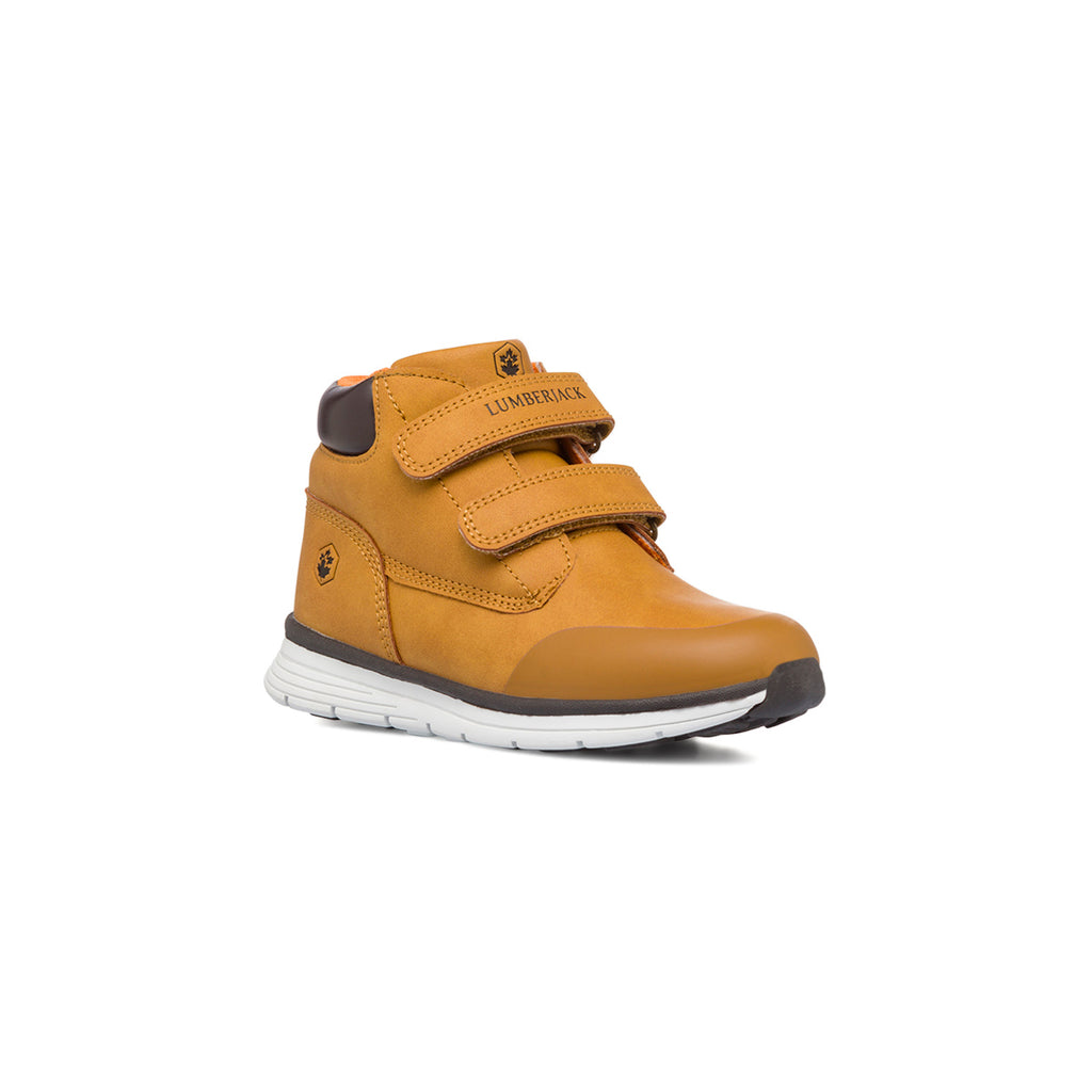 Scarponcini giallo ocra da bambino con doppio velcro Lumberjack Alvis