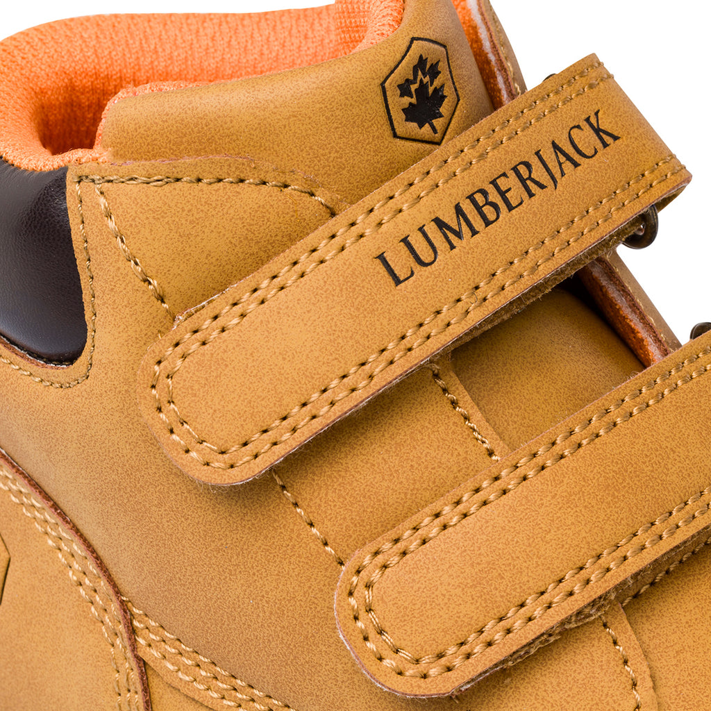 Scarponcini giallo ocra da bambino con doppio velcro Lumberjack Alvis