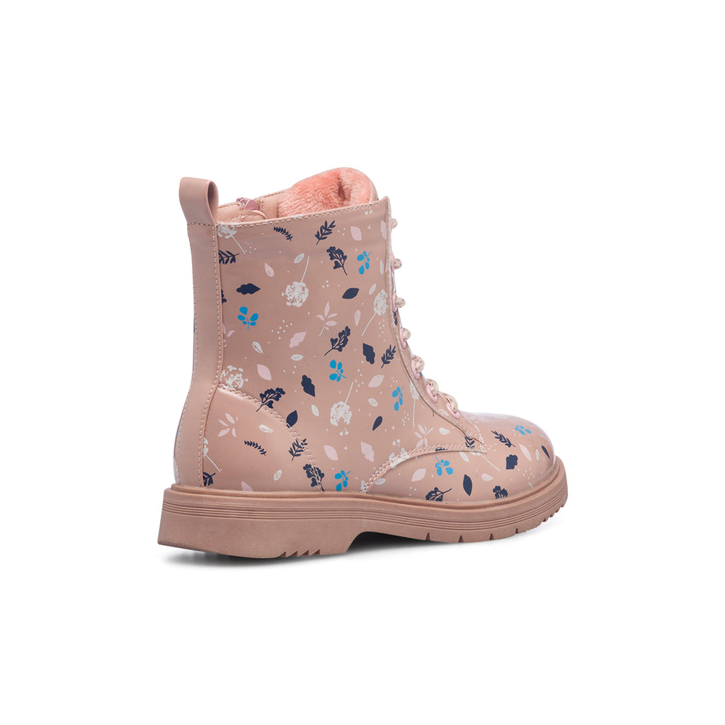 Anfibi rosa da bambina con stampa floreale 10 Baci