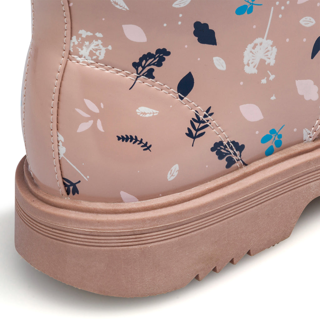 Anfibi rosa da bambina con stampa floreale 10 Baci
